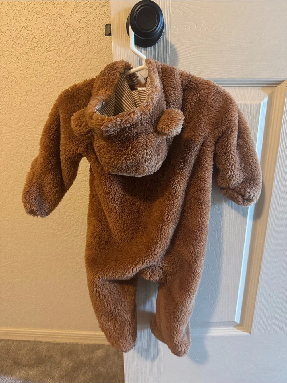 Cozy Brown Plush Baby Bear One-Piece Jumpsuit carters 6Month